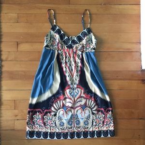 Small Silk Printed Mini Dress